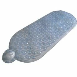 Popular Bath Swirl Tub Mat With Hair Catcher Blue