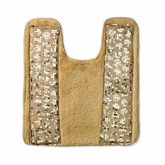 Popular Bath Sinatra Banded Contour Bath Rug Silver - Image 4