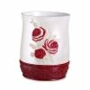 Popular Bath Blossom Rose Waste Basket Burgundy