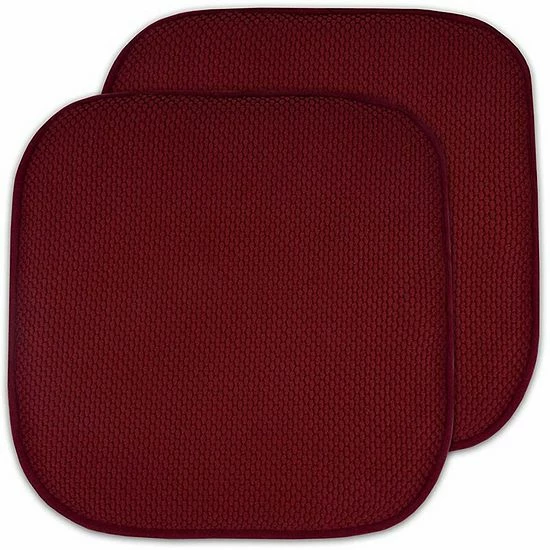 Popular Bath Honey Comb Chair Pad 2-pk. Burgundy - Image 6