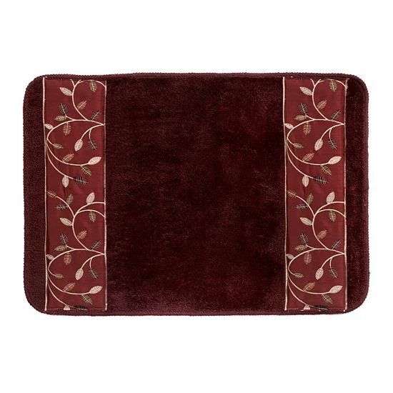 Popular Bath Aubury Banded Bath Rug Burgundy - Image 2