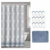 Popular Bath Giovanna 14-piece Microfiber Bath Rug & Shower Curtain Set
