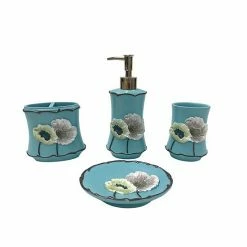Popular Bath Poppy Fields 4-piece Bath Set Pastel Moss