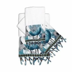 Popular Bath Poppy Fields 3-piece Bath Towel Set Aqua