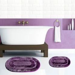 Popular Bath Pearl 2-piece Bath Rug Set Chocolate