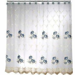 Popular Bath Blossom Rose Shower Curtain Blue
