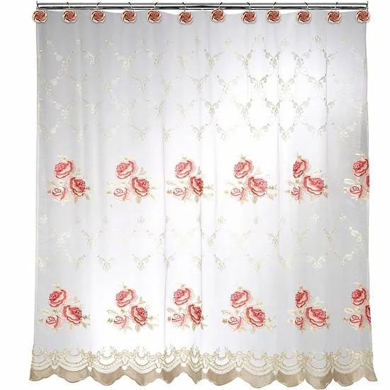Popular Bath Blossom Rose Shower Curtain Blue - Image 3