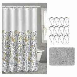 Popular Bath Chelsea 14-piece Microfiber Bath Rug & Shower Curtain Set