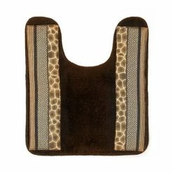 Popular Bath Safari Stripes Banded Contour Bath Rug