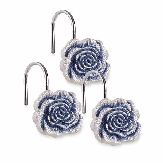 Popular Bath Blossom Rose Shower Hooks Burgundy - Image 2