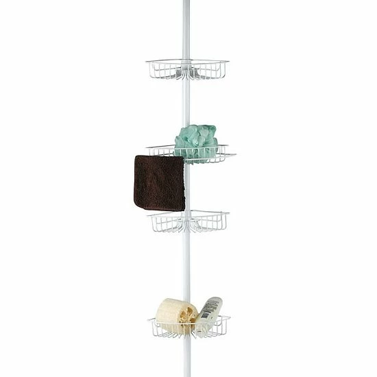 Popular Bath Vista 4-Tier Pole Corner Caddy Silver Metal - Image 3