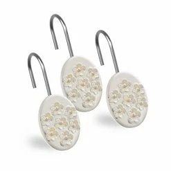 Popular Bath Bloomfield 12-pack Floral Shower Curtain Hooks