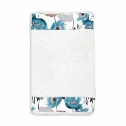 Popular Bath Poppy Fields Bath Rug Aqua