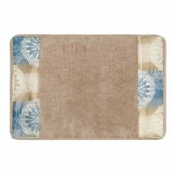 Popular Bath Fallon Banded Bath Rug Aqua