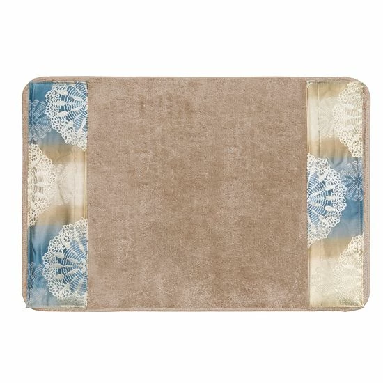 Popular Bath Fallon Banded Bath Rug Aqua