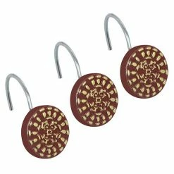 Popular Bath Cascade Shower Curtain Hooks Burgundy
