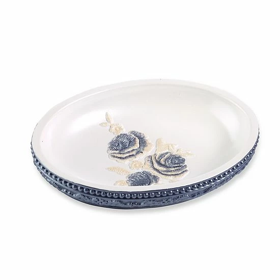 Popular Bath Blossom Rose Soap Dish Blue - Image 3