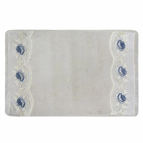 Popular Bath Blossom Rose Bath Rug Burgundy - Image 2