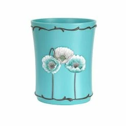 Popular Bath Poppy Fields Wastebasket Aqua