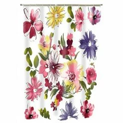 Popular Bath Flower Splash Shower Curtain