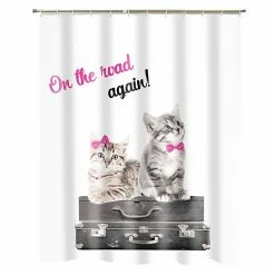 Popular Bath Kittens On Road Shower Curtain