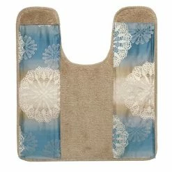 Popular Bath Fallon Banded Countour Rug Aqua