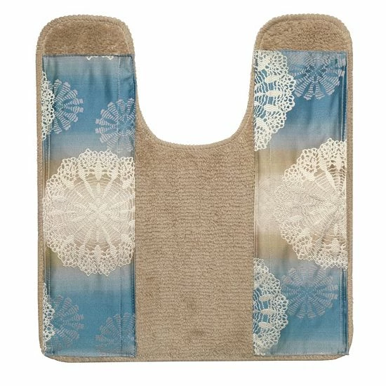 Popular Bath Fallon Banded Countour Rug Aqua