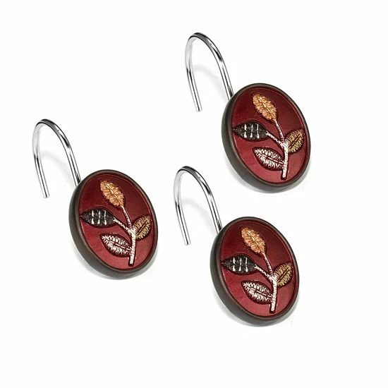 Popular Bath Aubury 12-pk. Shower Curtain Hooks Burgundy - Image 2