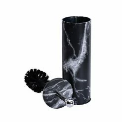 Popular Bath Marbled Resin Toilet Brush Black