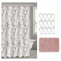 Popular Bath Penelope 14-piece Microfiber Bath Rug & Shower Curtain Set
